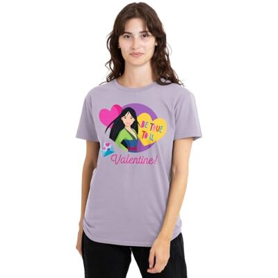 Disney Valentine's Day Be True To You With Mulan Ladies T Shirt, Lavendar dames T-Shirt Disney Valentine's Day Be True To You With Mulan Ladies T Shirt, Lavendar dames T-Shirt