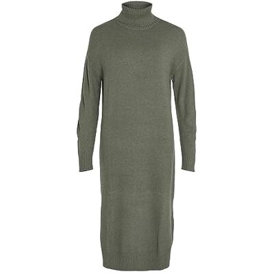 VILA Viril Roll Neck L/S Midi Dress Noos, Laurel Wreath, XS VILA Viril Roll Neck L/S Midi Dress Noos, Laurel Wreath, XS
