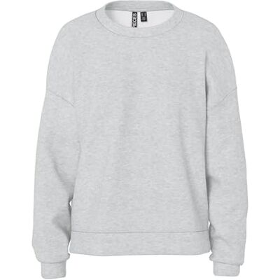 PIECES Pcchilli Ls Loose Sweat Noos Bc Sweatshirt voor dames, lichtgrijs gem., M PIECES Pcchilli Ls Loose Sweat Noos Bc Sweatshirt voor dames, lichtgrijs gem., M