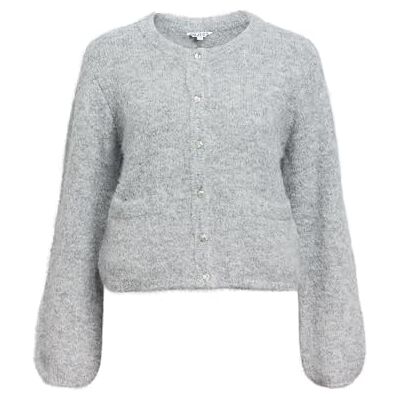 Object Gebreid vest voor dames, Medium grijs (grey melange), XS Cardigan Object Gebreid vest voor dames, Medium grijs (grey melange), XS Cardigan