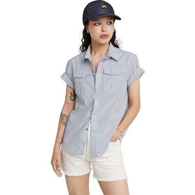 G-STAR RAW Military Button Down Sleeve Shirt wmn, meerdere kleuren (Grapeade Mini Stripe D24592-c667-g460), XXS G-STAR RAW Military Button Down Sleeve Shirt wmn, meerdere kleuren (Grapeade Mini Stripe D24592-c667-g460), XXS