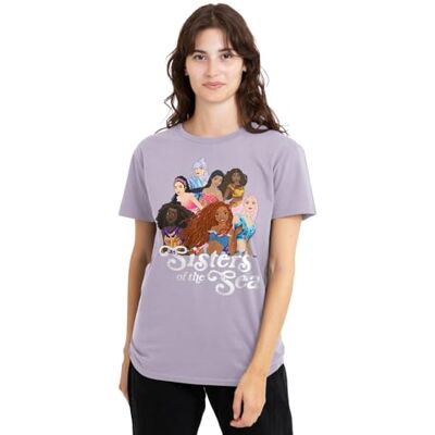 Disney The Little Mermaid Sisters Of The Sea With Ariel Ladies T Shirt, Lavendar dames T-Shirt Disney The Little Mermaid Sisters Of The Sea With Ariel Ladies T Shirt, Lavendar dames T-Shirt