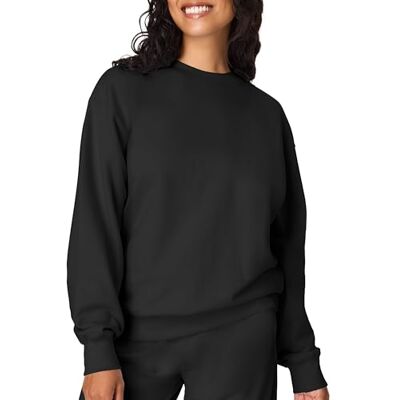 Hanes Originals fleece sweatshirt voor dames, middelzwaar sweatshirt voor vrouwen, geplaatste bloemen, Zwart, XL Hanes Originals fleece sweatshirt voor dames, middelzwaar sweatshirt voor vrouwen, geplaatste bloemen, Zwart, XL