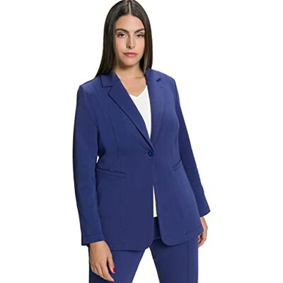 Ulla Popken Dames grote maten plus size blazer, punto-di-Roma-jersey, reverskraag 809679, blauw, 42 grote maten Ulla Popken Dames grote maten plus size blazer, punto-di-Roma-jersey, reverskraag 809679, blauw, 42 grote maten