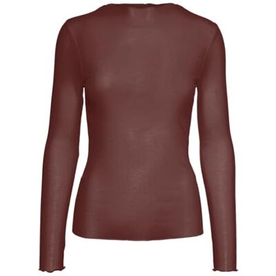 VERO MODA Dames Vmines Ls O-hals pullover shirt met lange mouwen, Fired Brick, S VERO MODA Dames Vmines Ls O-hals pullover shirt met lange mouwen, Fired Brick, S