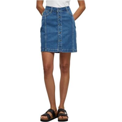 Urban Classics Damesrok dames organic stretch button denim rok clearblue washed 32, Clearblue Washed, 32 Urban Classics Damesrok dames organic stretch button denim rok clearblue washed 32, Clearblue Washed, 32