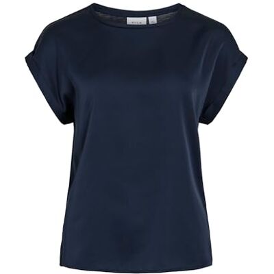 VILA Veelzijdige S/S Satin Top/Su Noos dames T-Shirt Shirt met korte mouwen VILA Veelzijdige S/S Satin Top/Su Noos dames T-Shirt Shirt met korte mouwen