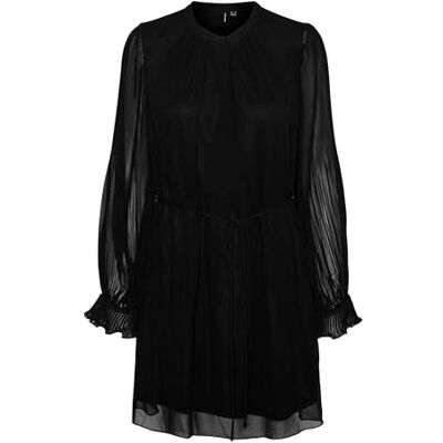 VERO MODA Dames Vmherle Ls Short Dress WVN Ga Jurk, zwart, S VERO MODA Dames Vmherle Ls Short Dress WVN Ga Jurk, zwart, S