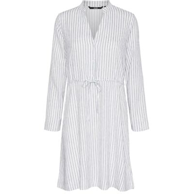 VERO MODA Dames Vmberta Pia Ls korte jurk JRS Ga Mini, Sneeuw Wit/Strepen: China Blauw, L VERO MODA Dames Vmberta Pia Ls korte jurk JRS Ga Mini, Sneeuw Wit/Strepen: China Blauw, L