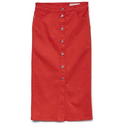 VERO MODA Vmwild Alvida Button Hr 7/8 CLR rok, fiery red, L VERO MODA Vmwild Alvida Button Hr 7/8 CLR rok, fiery red, L