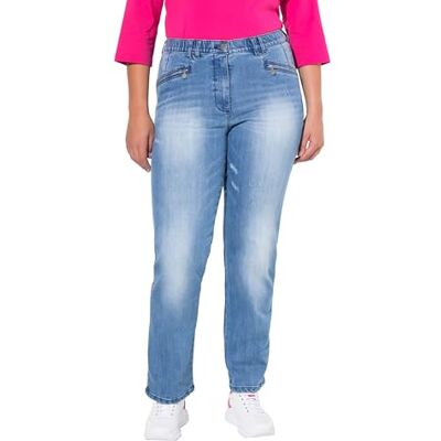 Ulla Popken Dames grote maten plus size jeans Mony, vintage look, conische pijpen, stretch, Denim Blauw, 36W / 32L Ulla Popken Dames grote maten plus size jeans Mony, vintage look, conische pijpen, stretch, Denim Blauw, 36W / 32L