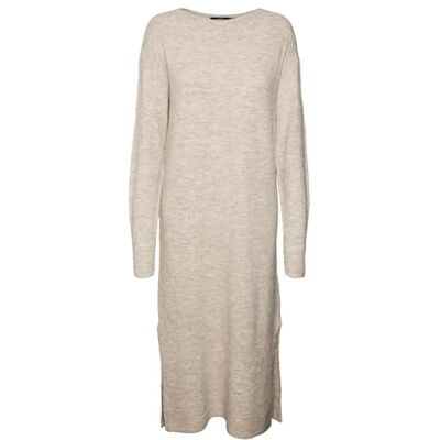 VERO MODA Gebreide damesjurk VMLEFILE midi-jurk, Birch W. Melange, XS VERO MODA Gebreide damesjurk VMLEFILE midi-jurk, Birch W. Melange, XS