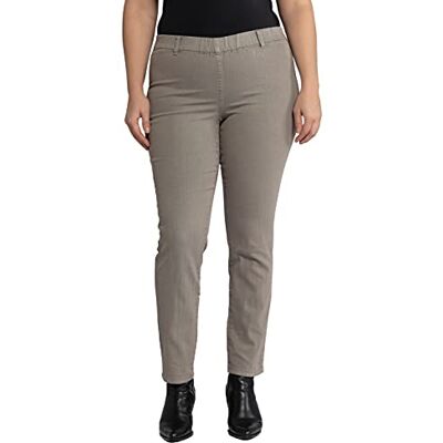 Ulla Popken Grote maten Jeggings Overdyed met riemlussen, skinny jeans voor dames, grijs (Taupe 14), 40W x 32L Ulla Popken Grote maten Jeggings Overdyed met riemlussen, skinny jeans voor dames, grijs (Taupe 14), 40W x 32L