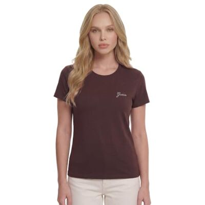 GUESS Dames NIEUWE SS CN MINI Logo TEET-SHIRTSDARK KOFFIEsize XS Lengte N GUESS Dames NIEUWE SS CN MINI Logo TEET-SHIRTSDARK KOFFIEsize XS Lengte N