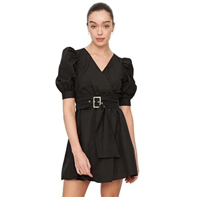 Trendyol Gebogen ballonmouwjurk dames Jurk Trendyol Gebogen ballonmouwjurk dames Jurk