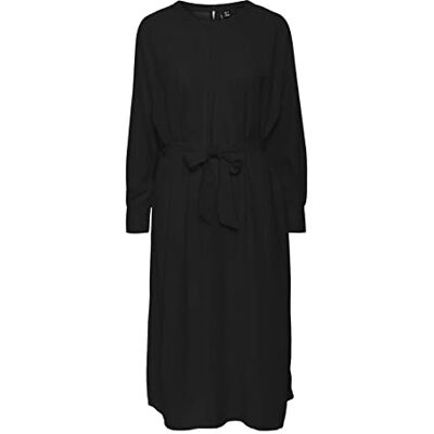 VERO MODA VMPOLLIANA Inge LS Calf Dress WVN GA jurk, zwart, L, zwart, L VERO MODA VMPOLLIANA Inge LS Calf Dress WVN GA jurk, zwart, L, zwart, L
