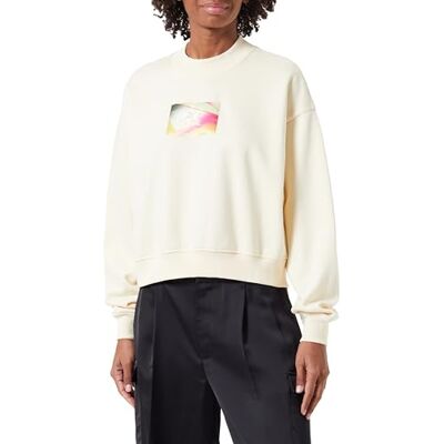 Calvin Jeans Dames verlichte doos logo ronde hals sweatshirts, Vanille, M Calvin Jeans Dames verlichte doos logo ronde hals sweatshirts, Vanille, M