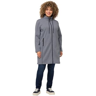 Ulla Popken Lange gebreide fleecejas voor dames, zwart, 42/44 Ulla Popken Lange gebreide fleecejas voor dames, zwart, 42/44