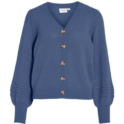 VILA Vituli V-hals glitter gebreide cardigan/Pb, Bijou Blue., M VILA Vituli V-hals glitter gebreide cardigan/Pb, Bijou Blue., M
