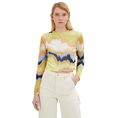 Tom Tailor Denim Dames T-shirt met lange mouwen 1035869, 31112 New Batik Print, XL Tom Tailor Denim Dames T-shirt met lange mouwen 1035869, 31112 New Batik Print, XL