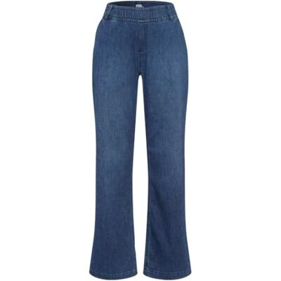 Brax Feel Good Style Maine Palazzobroek voor dames, brede pijpen, 26 Used Regular Blue, 32W / 30L Brax Feel Good Style Maine Palazzobroek voor dames, brede pijpen, 26 Used Regular Blue, 32W / 30L