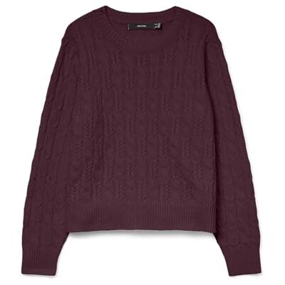 VERO MODA Vmaries Ls O-Neck Cable Pullover Bf, Winetasting, M VERO MODA Vmaries Ls O-Neck Cable Pullover Bf, Winetasting, M