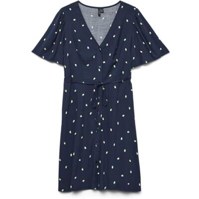 VERO MODA Vmalba Ss WVN Ga Noos Short Dress, navy blazer, XS VERO MODA Vmalba Ss WVN Ga Noos Short Dress, navy blazer, XS