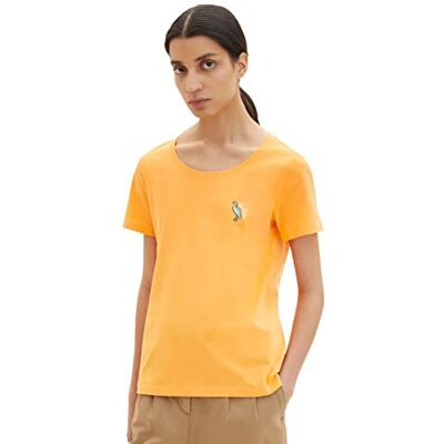 TOM TAILOR Dames T-shirt 1035471, 29751 Bright Mango Orange, XS TOM TAILOR Dames T-shirt 1035471, 29751 Bright Mango Orange, XS
