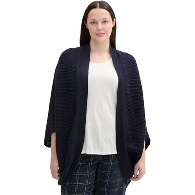 TOM TAILOR Dames Plussize Cape Vest 10668 Sky Captain Blue, One Size, 10668 Sky Captain Blue, One Size Grote Maten TOM TAILOR Dames Plussize Cape Vest 10668 Sky Captain Blue, One Size, 10668 Sky Captain Blue, One Size Grote Maten