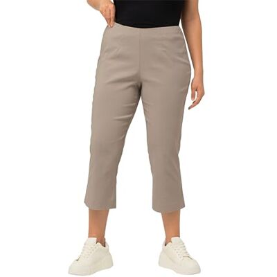 Ulla Popken Bengalin kuitlange broek voor dames, kit, 50W / 32L Ulla Popken Bengalin kuitlange broek voor dames, kit, 50W / 32L