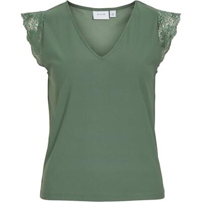 VILA Vitrav C/S V-hals top/Ka, Laurel Wreath, L VILA Vitrav C/S V-hals top/Ka, Laurel Wreath, L