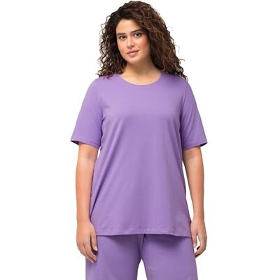 Ulla Popken , Dames grote maten, T-shirt, A-lijn, ronde hals, halve mouwen, lila, 62/64 NL Ulla Popken , Dames grote maten, T-shirt, A-lijn, ronde hals, halve mouwen, lila, 62/64 NL