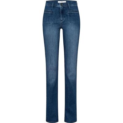 Brax Shakira Vintage Stretch Denim Organic Cotton Jeans voor dames, Used Regular Blue., 34W / 30L Brax Shakira Vintage Stretch Denim Organic Cotton Jeans voor dames, Used Regular Blue., 34W / 30L