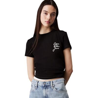 Calvin Jeans vrouwen Script INSTITUTIONAL Baby TEE J20J224984 S/S T-shirt, zwart (ck zwart), 3XL, Zwart (Ck Zwart), 3XL grote maten Calvin Jeans vrouwen Script INSTITUTIONAL Baby TEE J20J224984 S/S T-shirt, zwart (ck zwart), 3XL, Zwart (Ck Zwart), 3XL grote maten