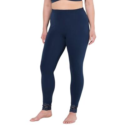 Ulla Popken Dames grote maten grote maten plus size leggings, kanten band, nachtblauw, 32W / 32L Ulla Popken Dames grote maten grote maten plus size leggings, kanten band, nachtblauw, 32W / 32L