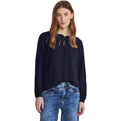 Street One Gestructureerde raglan blouse w spl, blauw (deep blue), 46 Street One Gestructureerde raglan blouse w spl, blauw (deep blue), 46