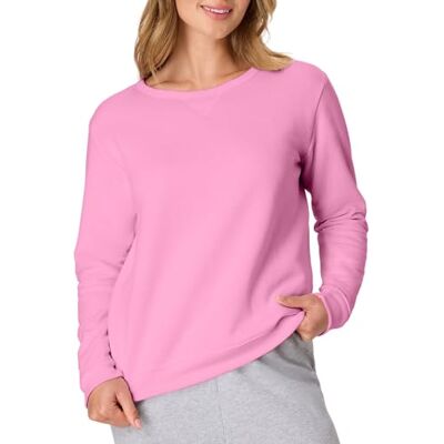 Hanes Dames Ecosmart Sweatshirt met V-hals/ronde hals, fleecetrui, damessweatshirt, M Hanes Dames Ecosmart Sweatshirt met V-hals/ronde hals, fleecetrui, damessweatshirt, M
