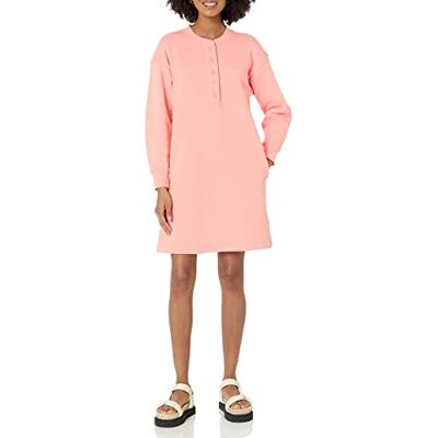 Amazon Essentials Gebreide Henley Sweatshirtjurk voor dames (verkrijgbaar in grote maten), perzik, medium Amazon Essentials Gebreide Henley Sweatshirtjurk voor dames (verkrijgbaar in grote maten), perzik, medium