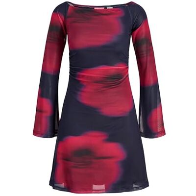 JACK & JONES Jxmelia WVN Mesh Off Shoulder Dress, Maritieme blauw., XL JACK & JONES Jxmelia WVN Mesh Off Shoulder Dress, Maritieme blauw., XL