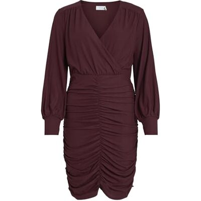 VILA Partina jurk met lange mouwen XL, Wijnproeven, XL VILA Partina jurk met lange mouwen XL, Wijnproeven, XL