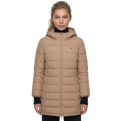 GUESS DamesNIEUWE ALETA LANGE PUFFER JACKETOUTERWEARLIGHT RUMsize XS lengte N GUESS DamesNIEUWE ALETA LANGE PUFFER JACKETOUTERWEARLIGHT RUMsize XS lengte N