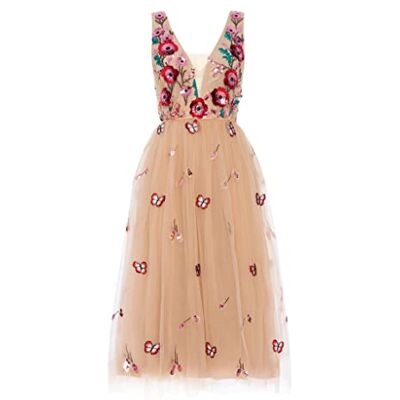 Swing Fashion Midijurk voor dames, elegante jurk, feestelijke jurk, avondjurk, bruiloftsjurk, baljurk, V-hals, mouwloos, beige, 40 (L), beige, L Swing Fashion Midijurk voor dames, elegante jurk, feestelijke jurk, avondjurk, bruiloftsjurk, baljurk, V-hals, mouwloos, beige, 40 (L), beige, L