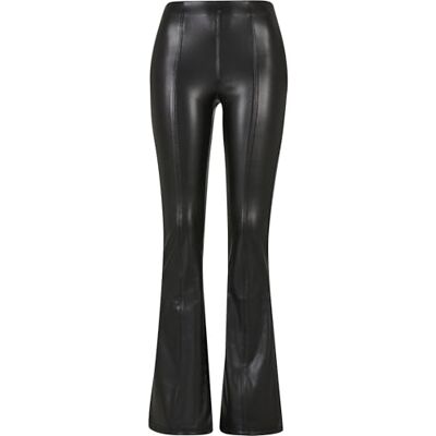 Urban Classics Ladies’ Faux-leather Flared Trousers Kunstlederen broeken zwart S Urban Classics Ladies’ Faux-leather Flared Trousers Kunstlederen broeken zwart S