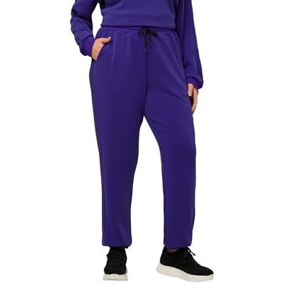 Ulla Popken , Damesbroek, grote maten, joggingbroek met inzetstukken, lila, 42/44 Ulla Popken , Damesbroek, grote maten, joggingbroek met inzetstukken, lila, 42/44