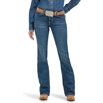 Wrangler Dames Retro Mae Rise Stretch Bootcut Jeans Midden Was - Broek Wrangler Dames Retro Mae Rise Stretch Bootcut Jeans Midden Was - Broek
