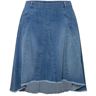Ulla Popken , Dames, grote maten, jeansrok met godets, blauw, 50 Ulla Popken , Dames, grote maten, jeansrok met godets, blauw, 50