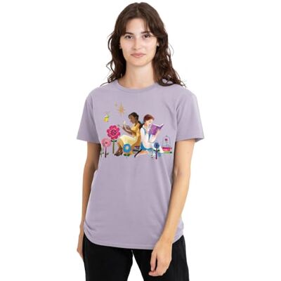 Disney Tiana And Belle Love To Read Ladies T Shirt, Lavendar dames T-Shirt Disney Tiana And Belle Love To Read Ladies T Shirt, Lavendar dames T-Shirt