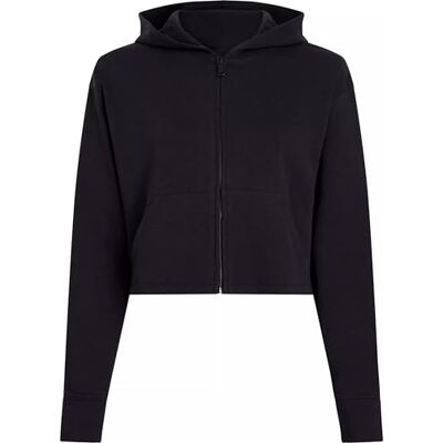 Calvin Dames hoodie met volledige rits 000QS7270E L/S sweatshirt, zwart (zwart), L, Zwart (zwart), L Calvin Dames hoodie met volledige rits 000QS7270E L/S sweatshirt, zwart (zwart), L, Zwart (zwart), L