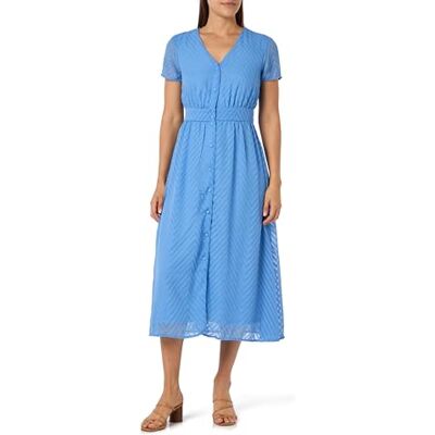VILA VIMICHELLE S/S V-hals MIDI Dress/KA, Coronet Blue, 38 VILA VIMICHELLE S/S V-hals MIDI Dress/KA, Coronet Blue, 38