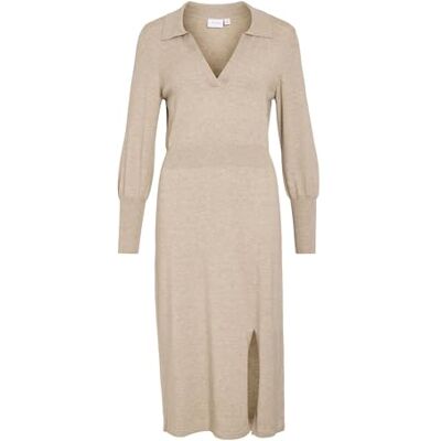 VILA midi dress knitted, Natural Melange, L VILA midi dress knitted, Natural Melange, L